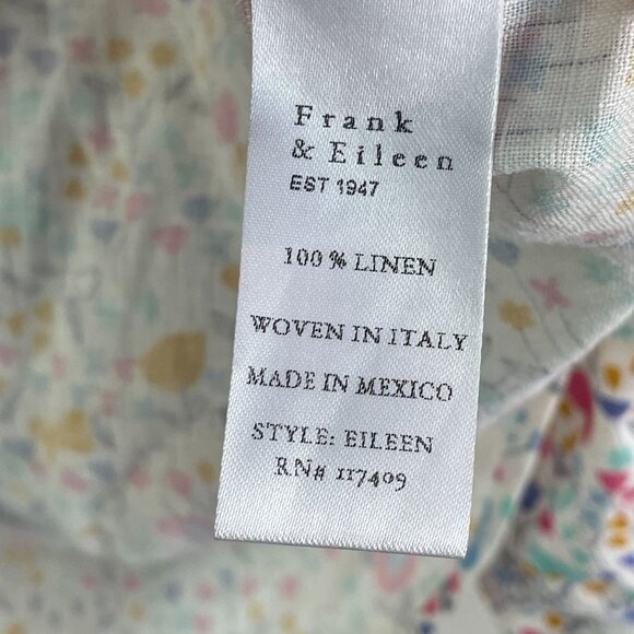 Frank & Eileen Womens Medium 100% Linen Floral Button Up Shirt Long Sleeve Top - Picture 6 of 13